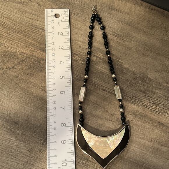 Karla Jordan Statement Piece Necklace #318. Abalone Shell - Picture 3 of 8